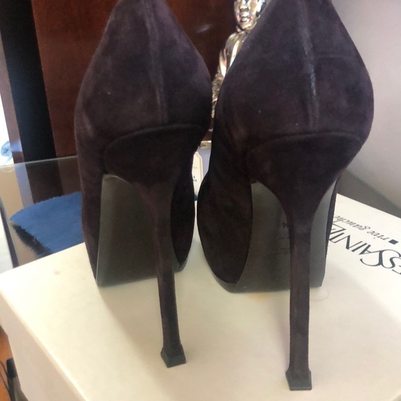 YSL BROWN SUEDE PUMPS - Picture 4 of 7